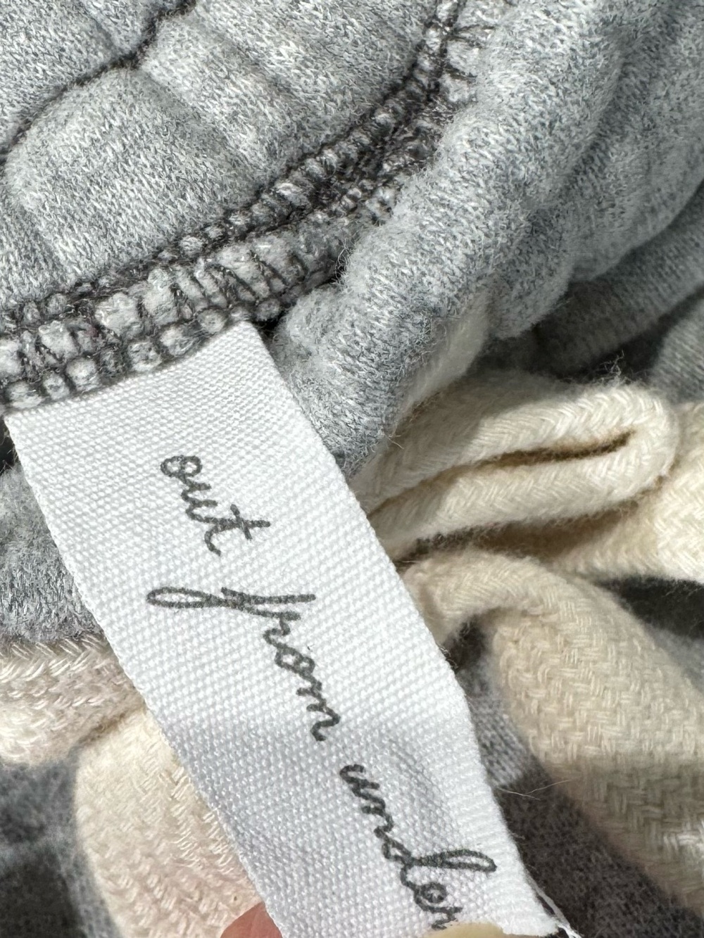 Out From Under Brenda Jogger Heather Gray Sweatpant with Cream Drawstring Size L - Picture 2 of 5